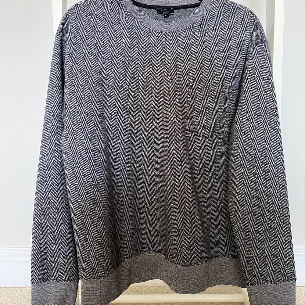 Express Grey Herringbone Pattern Sweater Relaxed … - image 1
